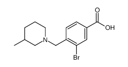 3-溴-4-((3-甲基哌啶-1-基)甲基)苯甲酸结构式