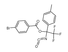 1-isocyanato-1-(4-methylphenyl)-2,2,2-trifluoroethyl 4-bromobenzoate结构式