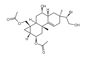 ((1aS,1bS,3R,3aR,5S,7bR,9R,9aR)-9-acetoxy-5-((R)-1-bromo-2-hydroxyethyl)-3-hydroxy-5,7b-dimethyl-1,1b,2,3,3a,4,5,6,7b,8,9,9a-dodecahydro-1aH-cyclopropa[a]phenanthren-1a-yl)methyl acetate结构式