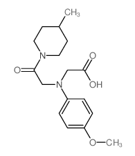 {(4-Methoxyphenyl)[2-(4-methylpiperidin-1-yl)-2-oxoethyl]amino}acetic acid结构式