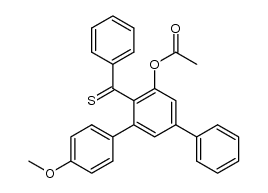 2-Acetoxy-6-(4-methoxy-phenyl)-4-phenyl-thiobenzophenon结构式