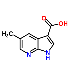 5-甲基-1H-吡咯并[2,3-b]吡啶-3-羧酸结构式