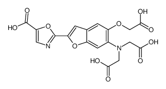 2-(2-(5-carboxy)oxazole)-5-hydroxy-6-aminobenzofuran-N,N,O-triacetic acid structure