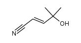 (E)-4-hydroxy-3-methylpent-2-ene nitrile结构式