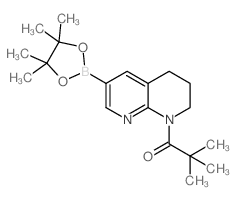 2,2-dimethyl-1-[6-(4,4,5,5-tetramethyl-1,3,2-dioxaborolan-2-yl)-3,4-dihydro-2H-1,8-naphthyridin-1-yl]propan-1-one Structure