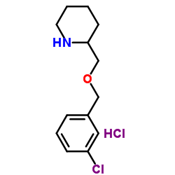 2-{[(3-Chlorobenzyl)oxy]methyl}piperidine hydrochloride (1:1) Structure