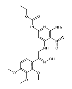 ethyl (6-amino-4-((2-(hydroxyimino)-2-(2,3,4-trimethoxyphenyl)ethyl)amino)-5-nitropyridin-2-yl)carbamate结构式