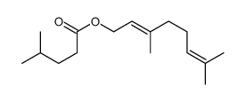 3,7-dimethylocta-2,6-dienyl 4-methylpentanoate Structure