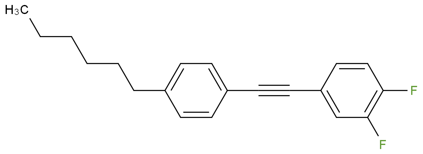 Benzene, 1,2-difluoro-4-[(4-hexylphenyl)ethynyl]-结构式