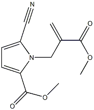 5-Cyano-1-(2-methoxycarbonyl-allyl)-1H-pyrrole-2-carboxylic acid methyl ester结构式