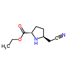 L-Proline, 5-(cyanomethyl)-, ethyl ester, trans- (9CI)结构式