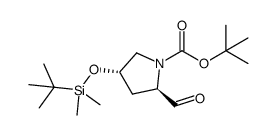 4(S)-tert-butyldimethylsilyloxy-N-tert-butoxycarbonylpyrrolidine-2(R)-carboxaldehyde结构式
