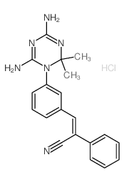 Benzeneacetonitrile, a-[[3-(4,6-diamino-2,2-dimethyl-1,3,5-triazin-1(2H)-yl)phenyl]methylene]-,hydrochloride (1:1) structure