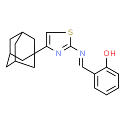 2-({[4-(1-adamantyl)-1,3-thiazol-2-yl]imino}methyl)phenol structure