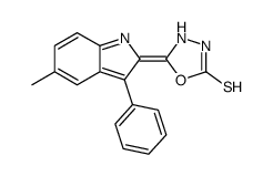 5-(5-methyl-3-phenylindol-2-ylidene)-1,3,4-oxadiazolidine-2-thione结构式