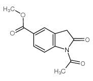 1-ACETYL-2-OXO-2,3-DIHYDRO-1H-INDOLE-5-CARBOXYLIC ACID METHYL ESTER Structure