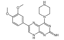 6-(3,4-dimethoxyphenyl)-4-piperazin-1-ylpteridin-2-amine结构式