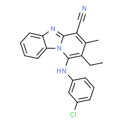 1-(3-chloroanilino)-2-ethyl-3-methylpyrido[1,2-a]benzimidazole-4-carbonitrile Structure