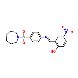 2-[(E)-{[4-(1-Azepanylsulfonyl)phenyl]imino}methyl]-4-nitrophenol Structure