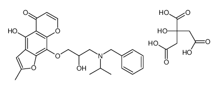 benzyl-[2-hydroxy-3-(4-hydroxy-2-methyl-5-oxofuro[3,2-g]chromen-9-yl)oxypropyl]-propan-2-ylazanium,2-(carboxymethyl)-2,4-dihydroxy-4-oxobutanoate结构式
