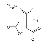 2-hydroxypropane-1,2,3-tricarboxylate,iron-59(3+) Structure