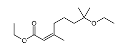 ethyl 7-ethoxy-3,7-dimethyloct-2-enoate结构式
