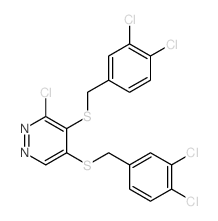 Pyridazine,3-chloro-4,5-bis[[(3,4-dichlorophenyl)methyl]thio]- Structure