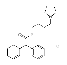 Benzeneethanethioicacid, a-2-cyclohexen-1-yl-,S-[4-(1-pyrrolidinyl)butyl] ester, hydrochloride (1:1)结构式