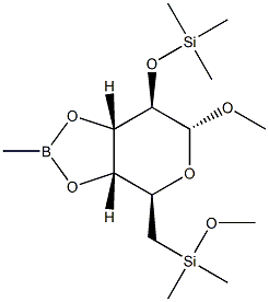 Methyl 2-O,6-O-bis(trimethylsilyl)-3-O,4-O-(methylboranediyl)-β-D-galactopyranoside结构式