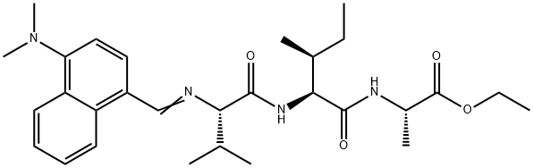 N-[[4-(Dimethylamino)-1-naphthalenyl]methylene]-L-Val-L-Ile-L-Ala-OEt结构式