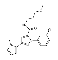 2-(3-chlorophenyl)-N-(3-methoxypropyl)-5-(1-methylpyrrol-2-yl)pyrazole-3-carboxamide Structure