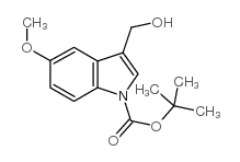 3-羟甲基-5-甲氧基吲哚-1-羧酸叔丁酯结构式