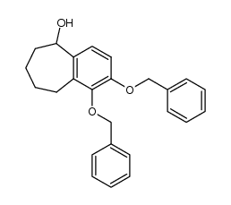 1,2-Dibenzyloxy-5-hydroxy-6,7,8,9-tetrahydro-5H-benzocyclo-hepten Structure