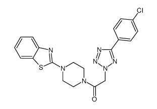Piperazine, 1-(2-benzothiazolyl)-4-[[5-(4-chlorophenyl)-2H-tetrazol-2-yl]acetyl]- (9CI) Structure