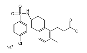 sodium,3-[(6R)-6-[(4-chlorophenyl)sulfonylamino]-2-methyl-5,6,7,8-tetrahydronaphthalen-1-yl]propanoate结构式