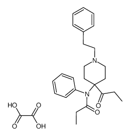 1-(2-Phenyl-ethyl)-4-propionyl-4-(N-propionyl-anilino)-piperidin-oxalat结构式