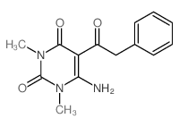 2,4(1H,3H)-Pyrimidinedione,6-amino-1,3-dimethyl-5-(2-phenylacetyl)-结构式