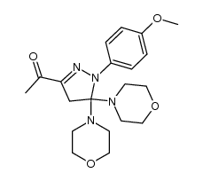 1-[1-(4-methoxy-phenyl)-5,5-di-morpholin-4-yl-4,5-dihydro-1H-pyrazol-3-yl]-ethanone结构式