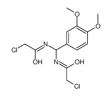 2-chloro-N-[[(2-chloroacetyl)amino]-(3,4-dimethoxyphenyl)methyl]acetamide Structure