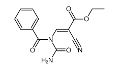 (E)-3-(1-Benzoyl-ureido)-2-cyano-acrylic acid ethyl ester结构式