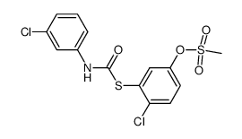 Methanesulfonic acid 4-chloro-3-(3-chloro-phenylcarbamoylsulfanyl)-phenyl ester Structure