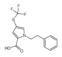 1-(2-phenylethyl)-4-(trifluoromethylsulfanyl)pyrrole-2-carboxylic acid Structure