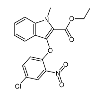 3-(4-chloro-2-nitro-phenoxy)-1-methyl-indole-2-carboxylic acid ethyl ester结构式