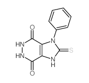 1H-Imidazo[4,5-d]pyridazine-4,7-dione,2,3,5,6-tetrahydro-1-phenyl-2-thioxo-结构式