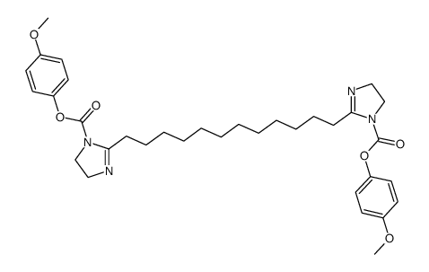 1,12-bis[N,N'-(4-methoxyphenylyloxycarbonyl)imidazolin-2-yl]dodecane结构式