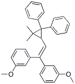 1,1'-[(2,2-Dimethyl-3,3-diphenylcyclopropyl)ethenylidene]bis(3-methoxybenzene)结构式