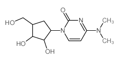 2(1H)-Pyrimidinone,1-[(1R,2S,3R,4R)-2,3-dihydroxy-4-(hydroxymethyl)cyclopentyl]-4-(dimethylamino)-,rel- Structure