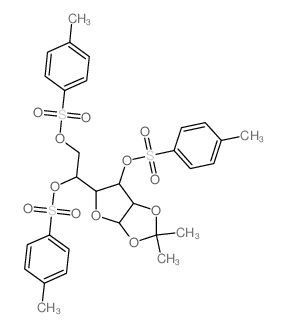 3-[1,2-bis-(4-methylphenyl)sulfonyloxyethyl]-7,7-dimethyl-4-(4-methylphenyl)sulfonyloxy-2,6,8-trioxabicyclo[3.3.0]octane structure