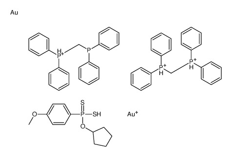 cyclopentyloxy-(4-methoxyphenyl)-disulfidophosphanium,diphenylphosphaniumylmethyl(diphenyl)phosphanium,gold,gold(1+)结构式