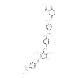 disodium 5-[[4-[[[4-[[2,6-diamino-3-methyl-5-[(4-sulphonatophenyl)azo]phenyl]azo]phenyl]amino]carbonyl]phenyl]azo]salicylate Structure